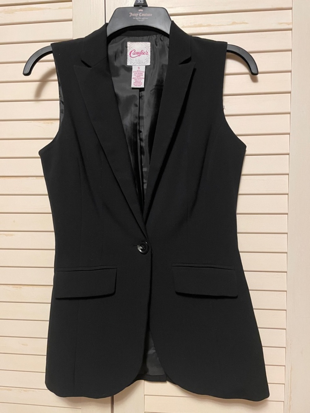 Y2K Candie's Black Sleeveless Tailored Blazer Vest